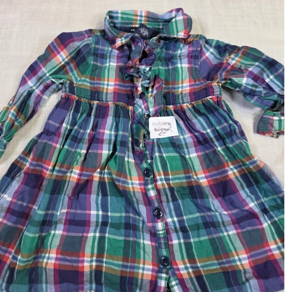 Baby Girl Bundle Ralph Lauren Plaid Dress Old Navy Floral Denim Romper Sunsuit